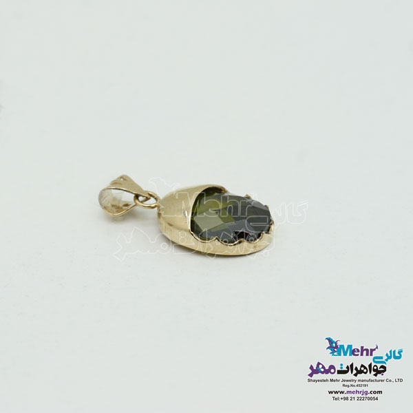 آویز طلا - طرح قطره رنگی