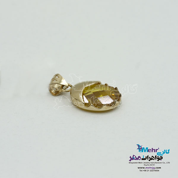 آویز طلا - طرح قطره رنگی