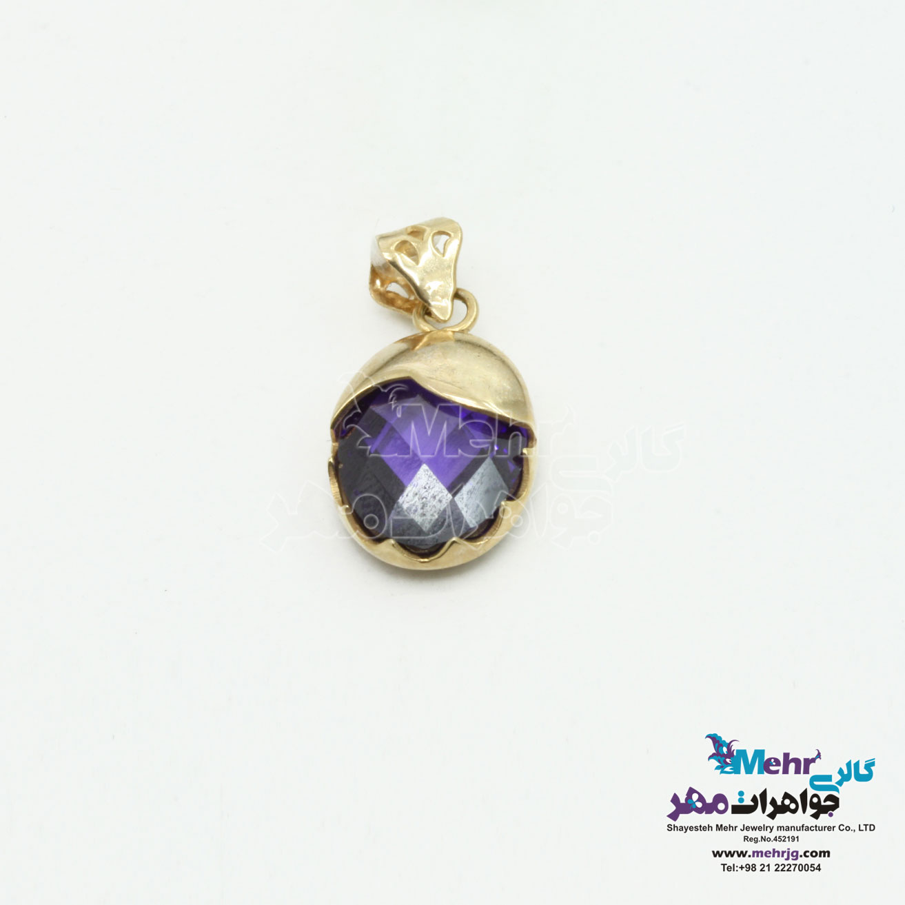 آویز طلا - طرح قطره رنگی