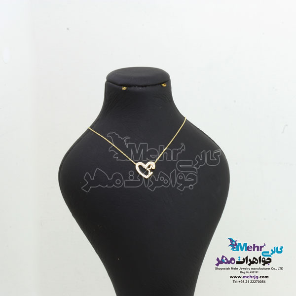 گردنبند طلا - طرح قلب و ستاره