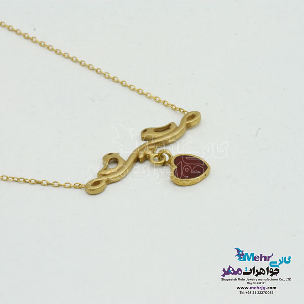 گردنبند طلا - طرح جوجه و قلب