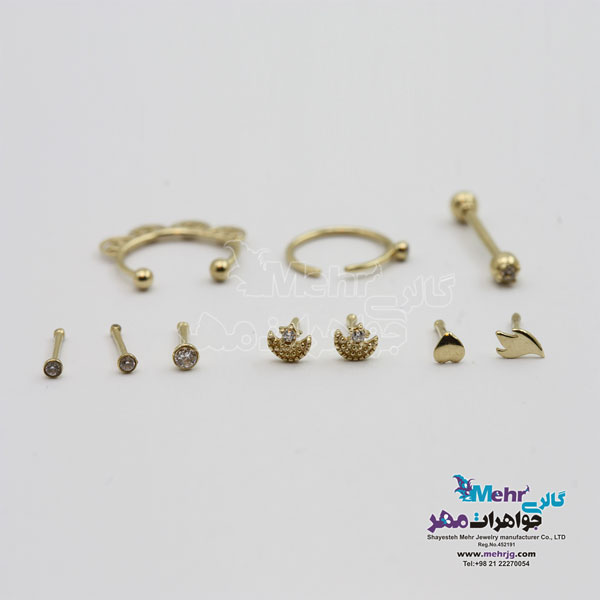 پیرسینگ طلا - طرح هندسی
