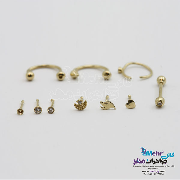 پیرسینگ طلا - طرح هندسی