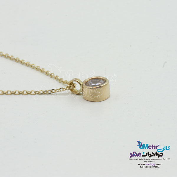 گردنبد طلا -  طرح سنگ رنگی