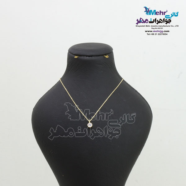 گردنبد طلا -  طرح سنگ رنگی