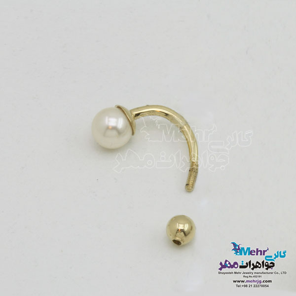 پیرسینگ طلا - طرح مروارید نشان