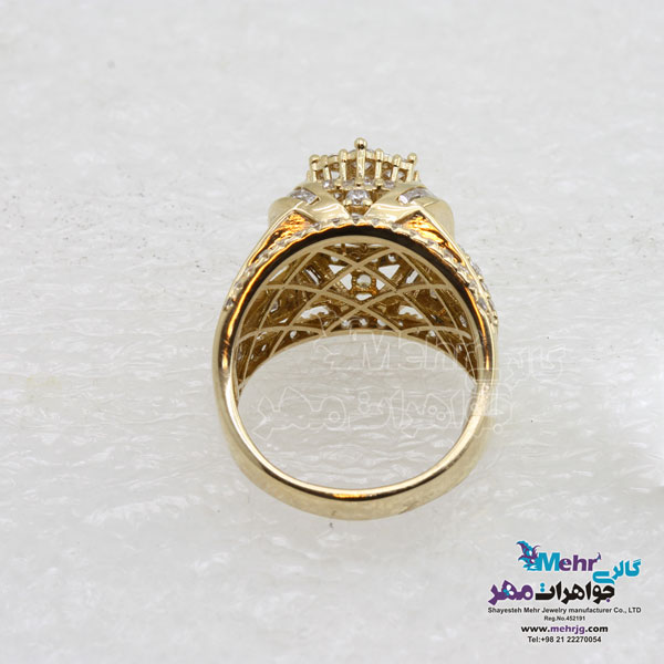 انگشتر طلا - طرح گل رویال