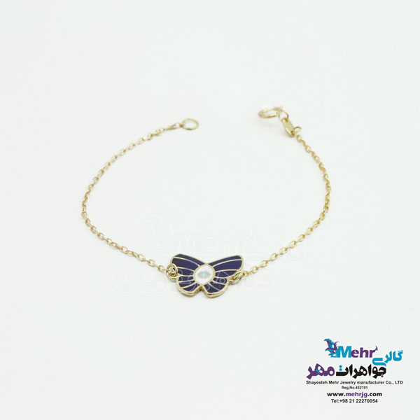 دستبند طلا - طرح پروانه