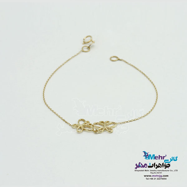 دستبند طلا - طرح پروانه