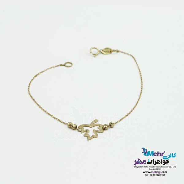 دستبند طلا - طرح برگ