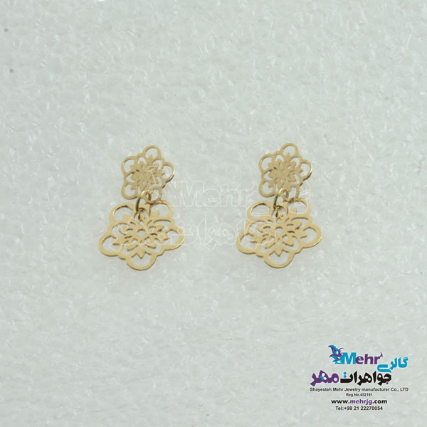 گوشواره طلا - طرح گل پنج پر