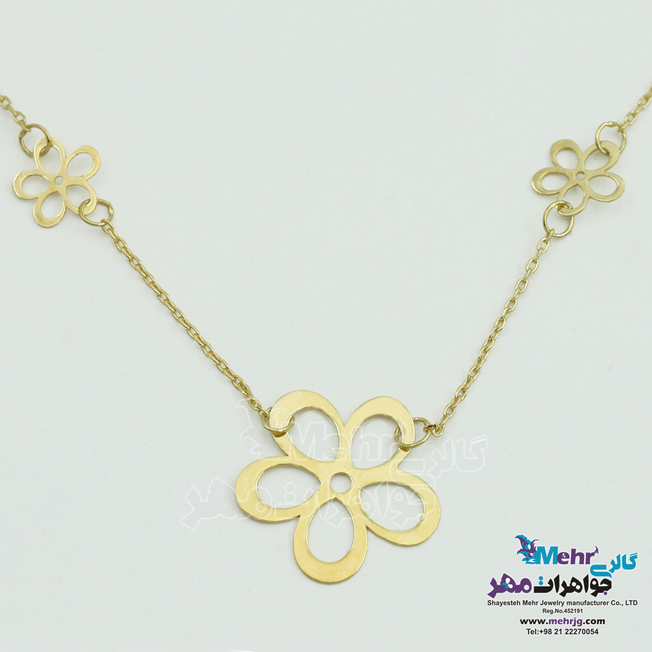 گردنبند طلا - طرح شکوفه سیب