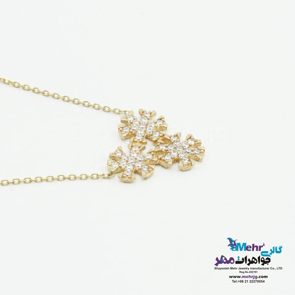 گردنبند طلا - طرح برف