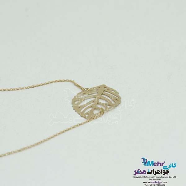 سرویس طلا - گردنبند و گوشواره و دستبند - طرح برگ