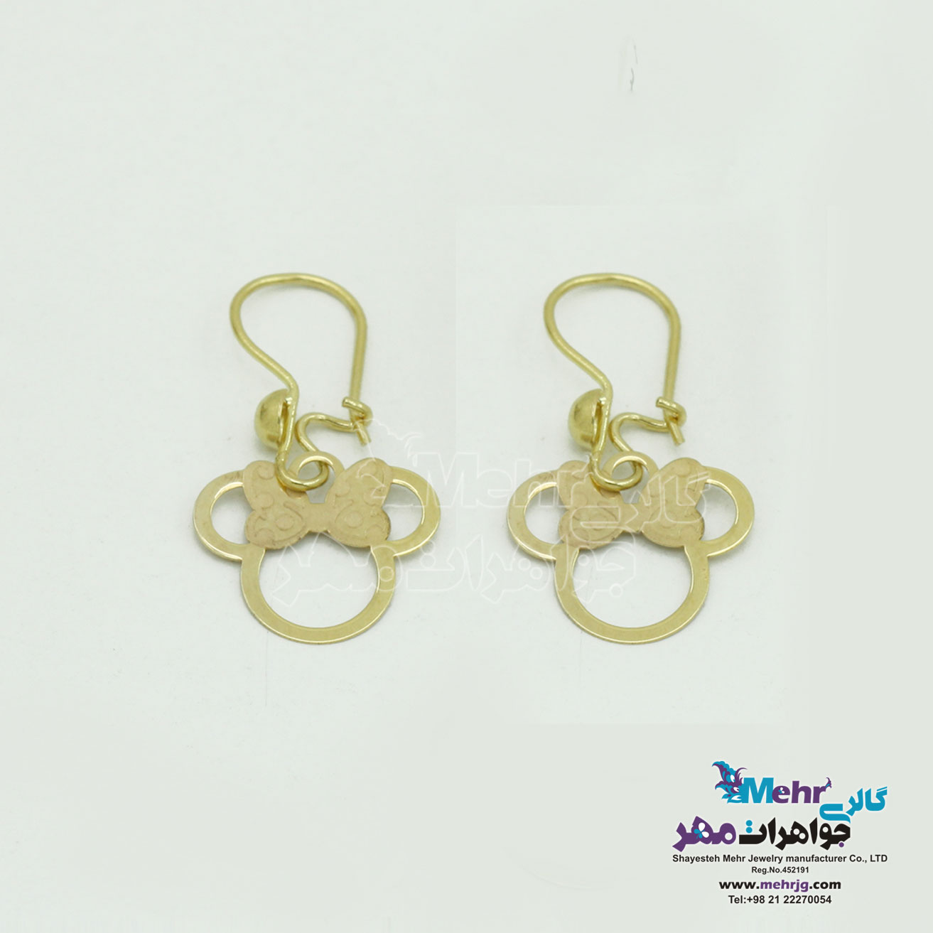 نیم ست طلا - آویز و گوشواره - طرح میکی ماوس