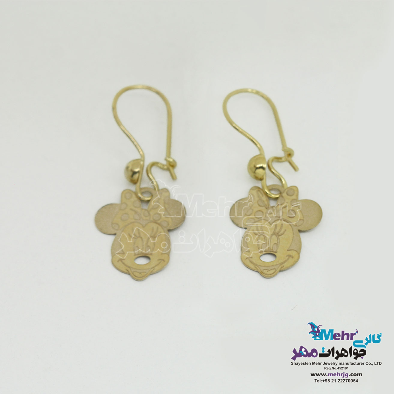 نیم ست طلا - آویز و گوشواره - طرح میکی ماوس