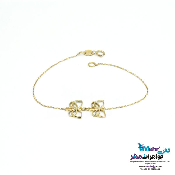 دستبند طلا - طرح پروانه