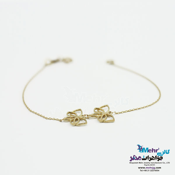 دستبند طلا - طرح پروانه