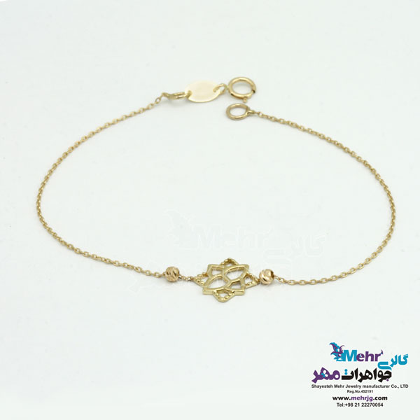 دستبند طلا - طرح گل