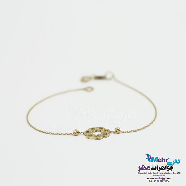 دستبند طلا  - طرح گل قلب