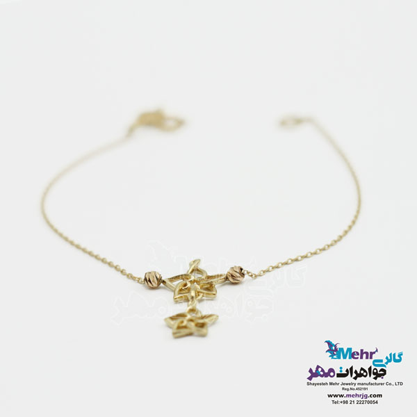 دستبند طلا - طرح ستاره پنج پر