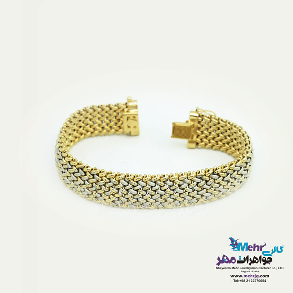 دستبند طلا - طرح بافت