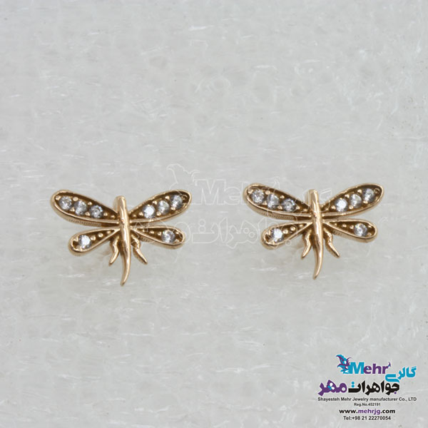 گوشواره طلا - طرح سنجاقک
