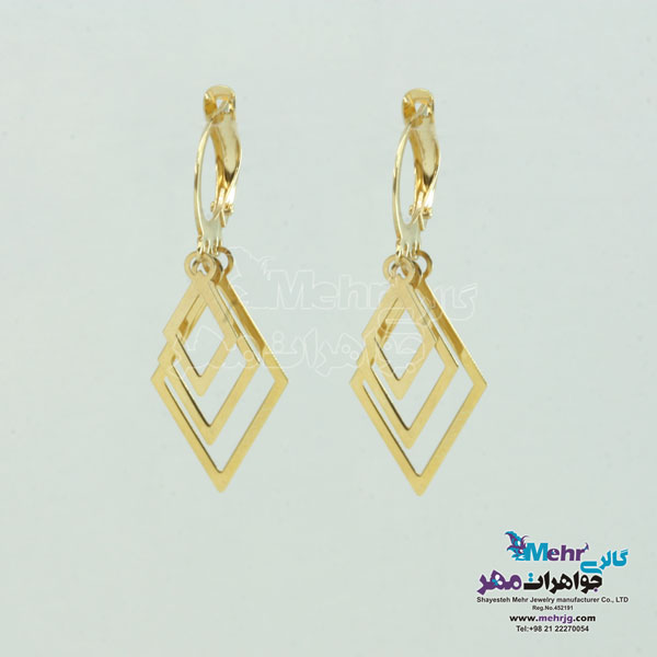 گوشواره طلا - طرح روکو - لوزی