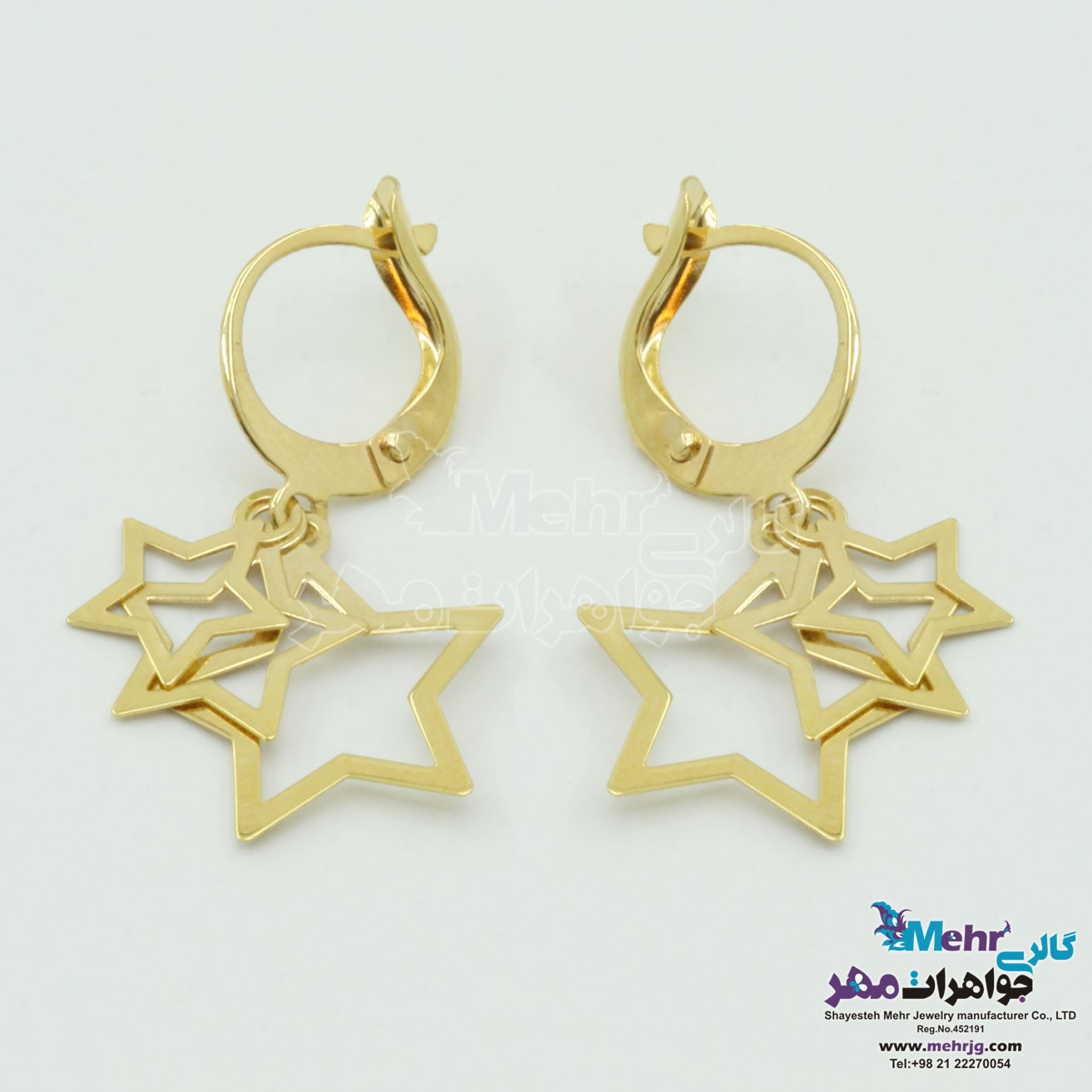 گوشواره طلا - طرح روکو - ستاره