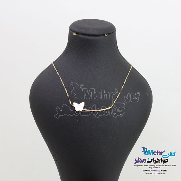 گردنبند طلا - طرح منحنی - پروانه