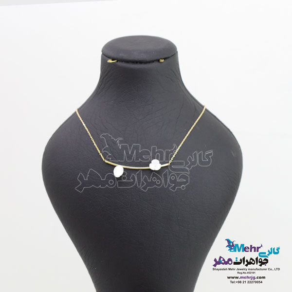 گردنبند طلا - طرح منحنی - برگ و گل