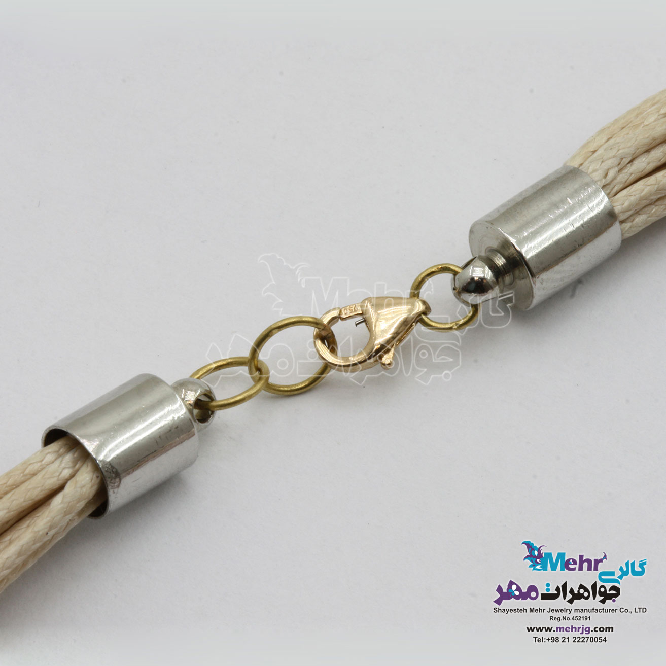 گردنبند طلا و چرم - طرح خوشه ای
