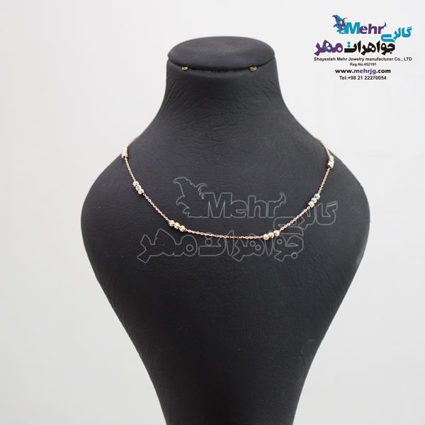 گردنبند طلا - طرح گوی تراش
