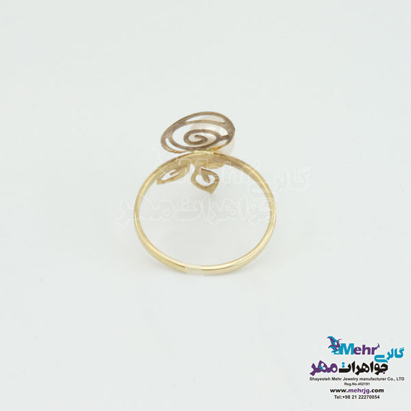 انگشتر طلا - طرح برگ و گل