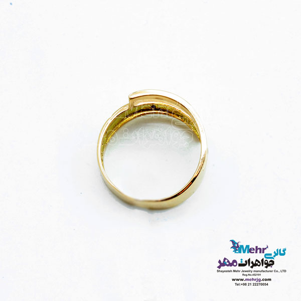 انگشتر طلا - طرح خطوط موازی