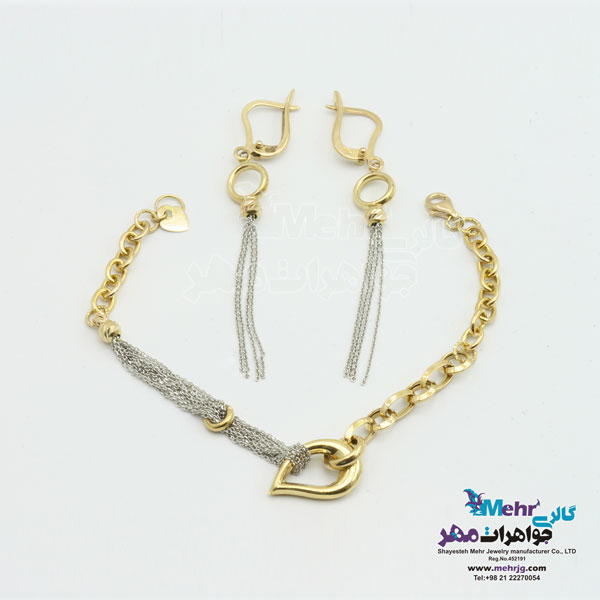 سرویس طلا - گردنبند - دستبند - گوشواره - طرح پاپیون