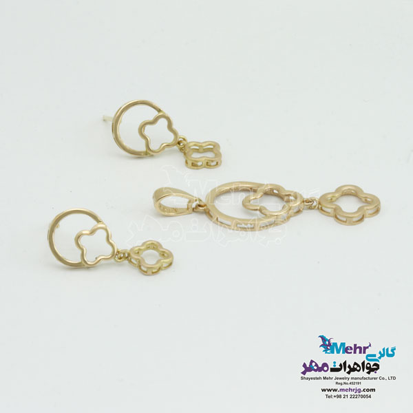 نیم ست طلا - آویز و گوشواره - طرح ون کلیف