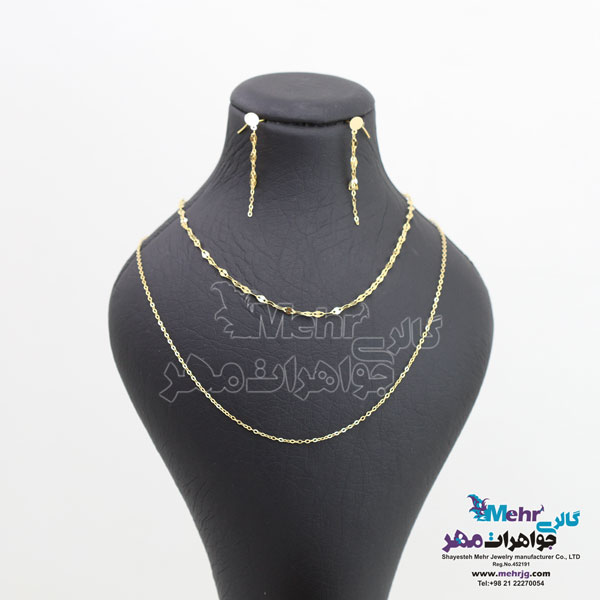 نیم ست طلا - گردنبند و گوشواره و پابند - طرح استار
