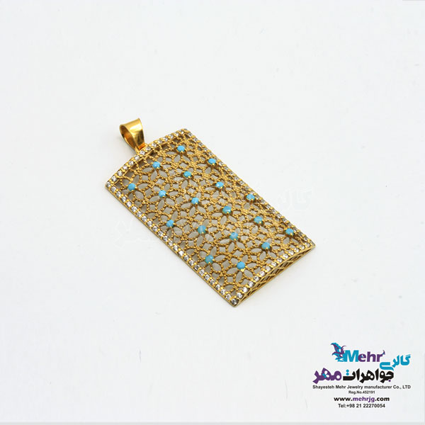آویز طلا - طرح گل شش پر