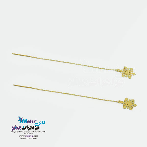 گوشواره طلا - طرح برف