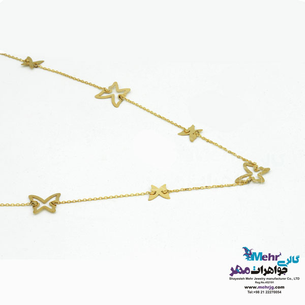 گردنبند طلا - طرح پروانه