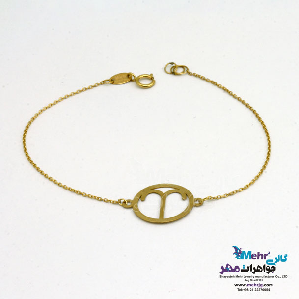 دستبند طلا - طرح ماه تولد فروردین