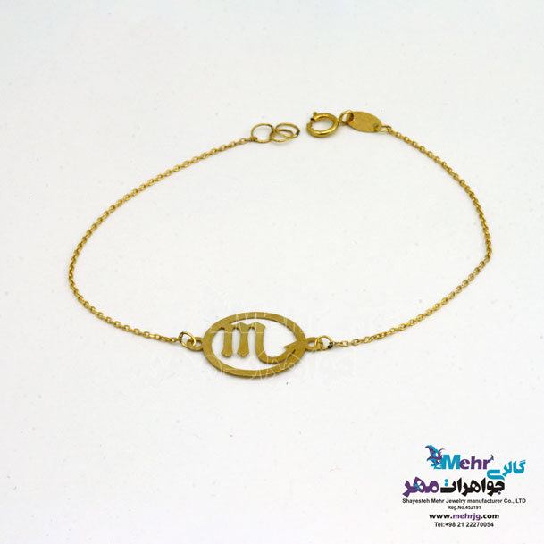 دستبند طلا - طرح ماه تولد آبان
