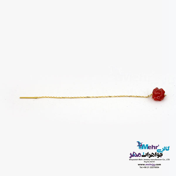 گوشواره طلا - سنگ سواروسکی گل