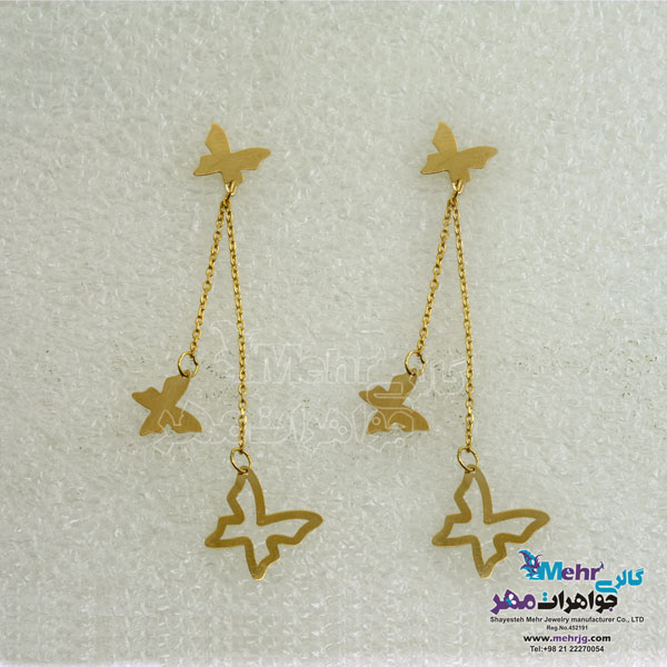 گوشواره طلا - طرح پروانه