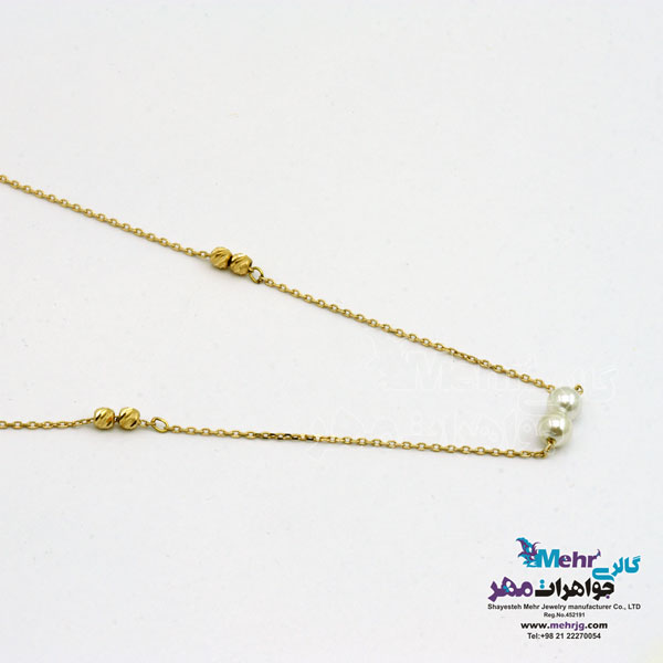 گردنبند طلا - طرح مروارید نشان