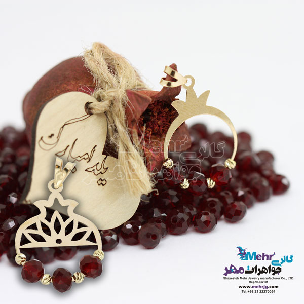 آویز طلا - طرح انار و شمسه
