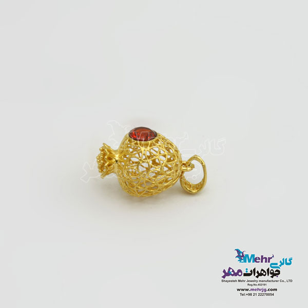 آویز طلا - طرح انار توری