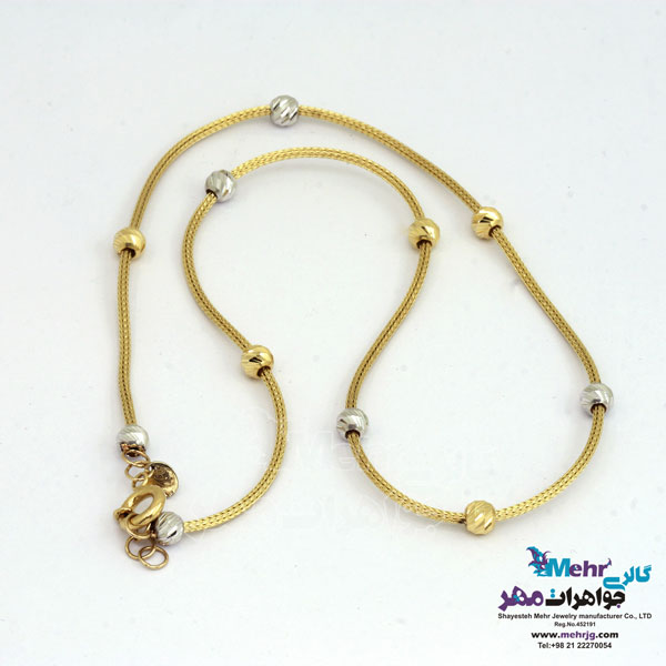 گردنبند طلا - طرح گوی تراش