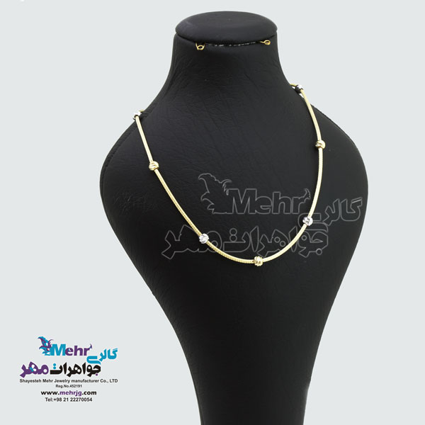 گردنبند طلا - طرح گوی تراش